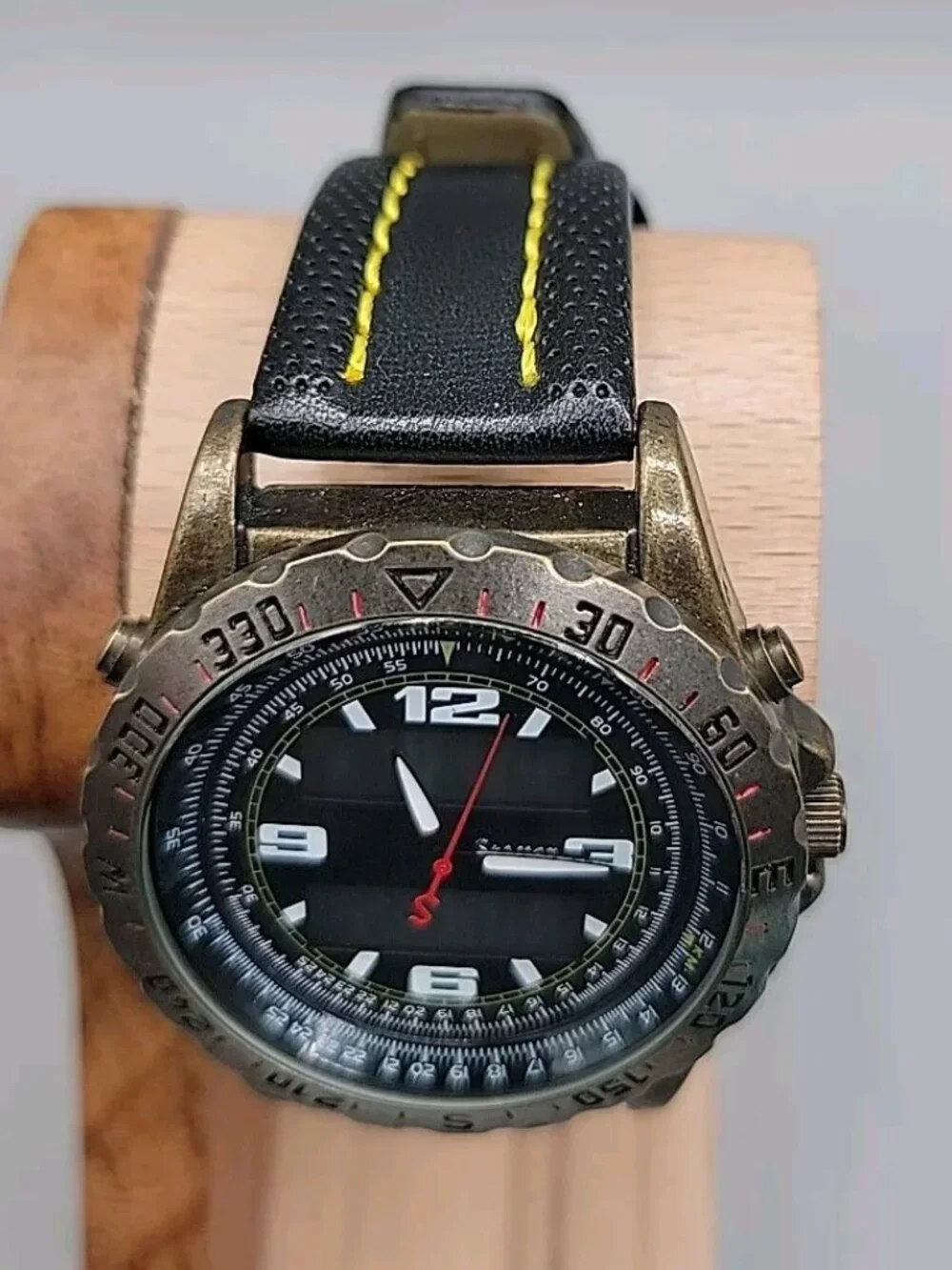 Stauer Centurion Hybrid Chronograph Watch Dual Analog Digital Mens Model 20409
